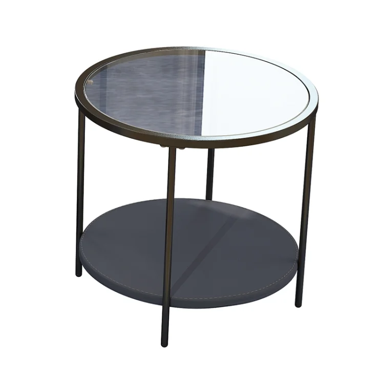 FUT4846US_2.webp Coffee Table Share with Pets Multi-function Tempered Glass Round Shape Tabletop Tea Table, Size: 21.6x21.6x20.2 inch - Image 3