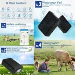 RF-V34 Sheep Cow Cattle Livestock IP67 Waterproof Solar GSM GPS WiFi Tracking without Fixed Bottom Plate, Support Voice Monitoring & Anti-remove Alarm & SOS - Image 9