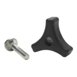 Lawn Mower Handle Bar Wheel Triangle Handle Knob with 5cm Screw - Image 2