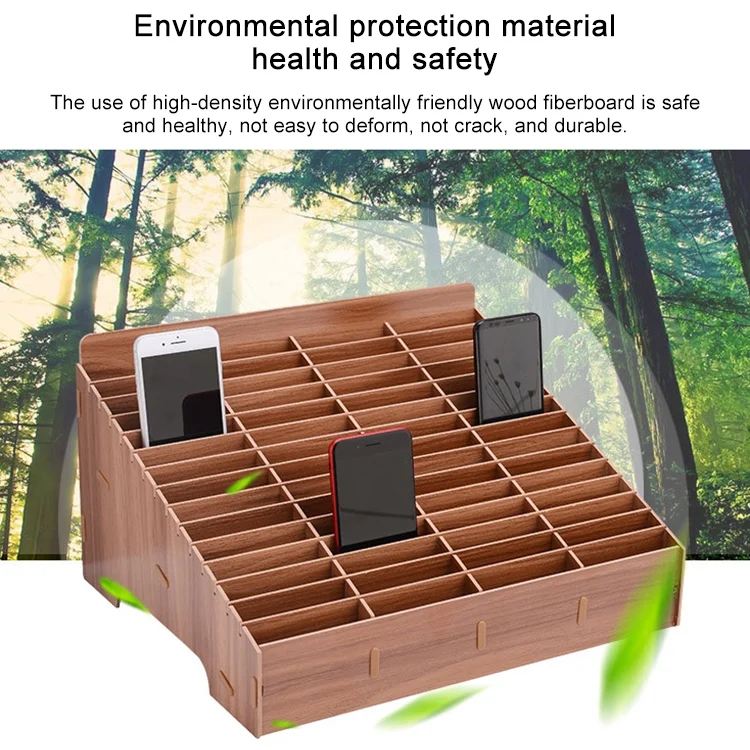 HAC0023Z_5.webp Wooden Multi-cell Mobile Phone Film Stand Desktop Accessories Display Rack, 14 Grids, Size: 21x17x16cm - Image 6