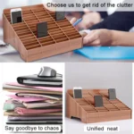 Wooden Multi-cell Mobile Phone Film Stand Desktop Accessories Display Rack, 14 Grids, Size: 21x17x16cm - Image 7