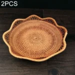 2pcs / Set GP3 Braided Sweet Vegetable Fruit Snack Storage Tray Basket