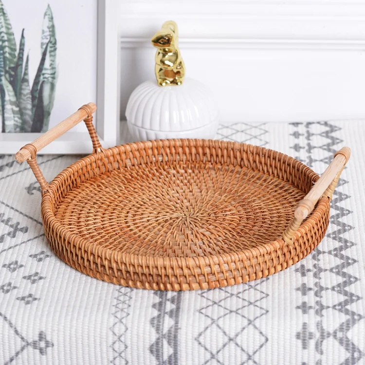 HAC1004_1.webp GP23 Braided Sweet Vegetable Fruit Snack Storage Tray Basket, Size: L - Image 2