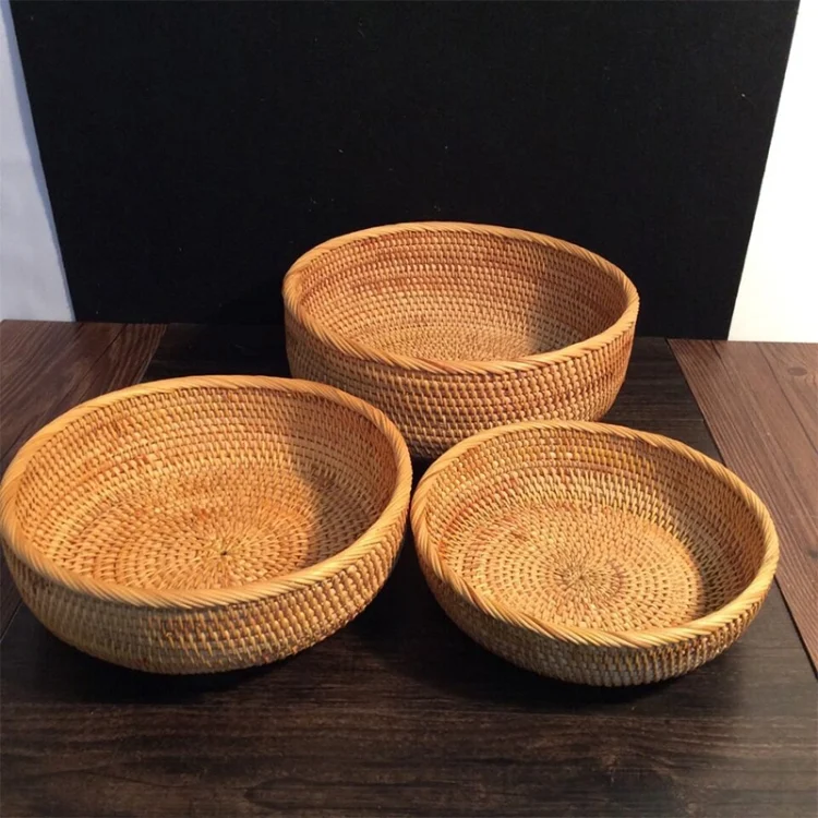 HAC1007_1.webp 3 PCS Braided Sweet Vegetable Fruit Snack Storage Tray Display Basket - Image 2