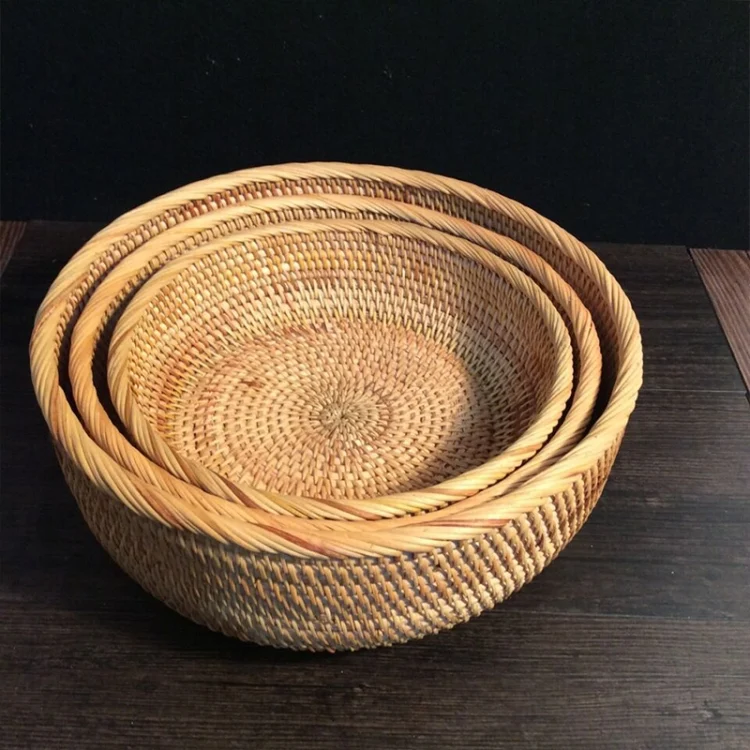 HAC1007_2.webp 3 PCS Braided Sweet Vegetable Fruit Snack Storage Tray Display Basket - Image 3