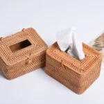 ZJH01 Ceramics Restaurant Desktop Rattan Braided Tissue Storage Box Case - Image 3