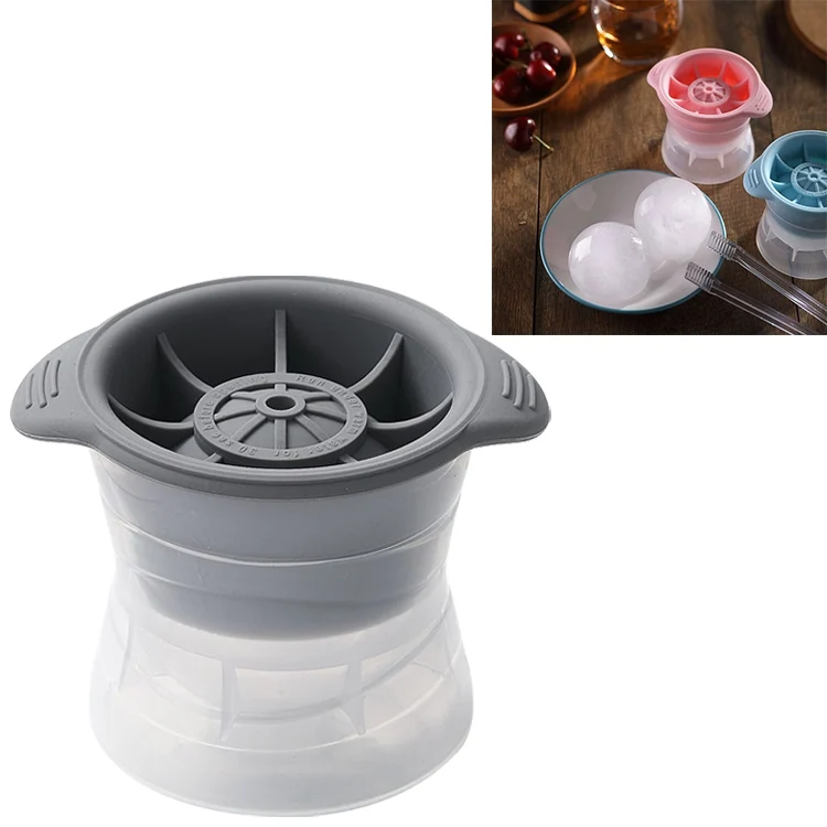 HAC1119H.webp Home Spherical Ice Lattice Whisky Wine Ice Cube Maker Silicone Trays Mold with Cover - Image 1