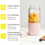 Vitamer USB Mini Portable Juicer Juice Blender Lemon Fruit Squeezers Reamers Bottle - Image 8