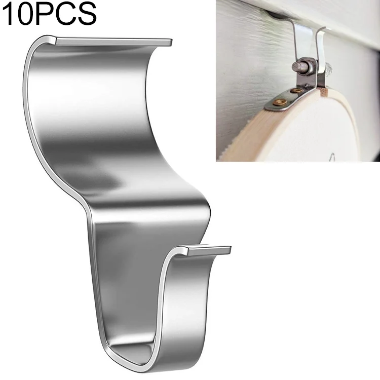 HAC2020.webp 10pcs / Set Stainless Steel Hidden Wall Hook Creative Non Perforated Hanger - Image 1
