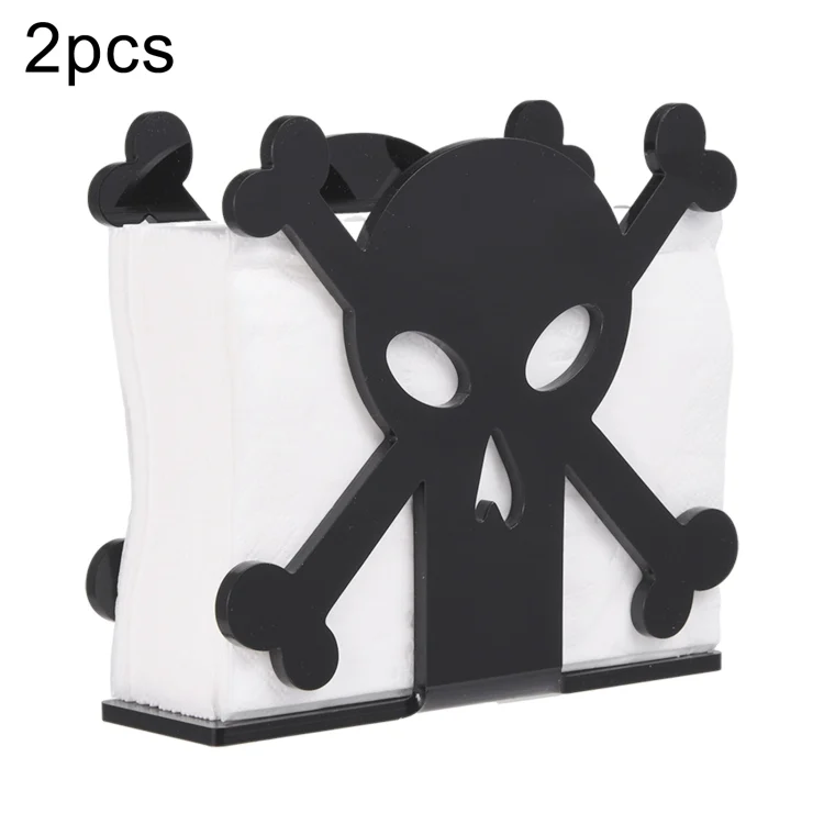 HAC3324B.webp 2pcs YX013-2 Acrylic Skull Table Paper Towel Organizer - Image 1