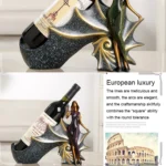 Blonde Shape Creative Red Wine Shelf Drain Rack Bottle Holder Ornament Resin Home Decoration - Image 5