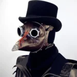 FHG103BN Halloween Metal + Leather Beak Shape Mask - Image 6