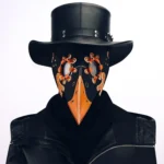 HG65007 Halloween Dress Up Props Two-color Rivets Stitching Beak Shape Mask