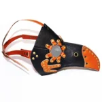HG65007 Halloween Dress Up Props Two-color Rivets Stitching Beak Shape Mask - Image 5