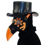 HG65007 Halloween Dress Up Props Two-color Rivets Stitching Beak Shape Mask - Image 7