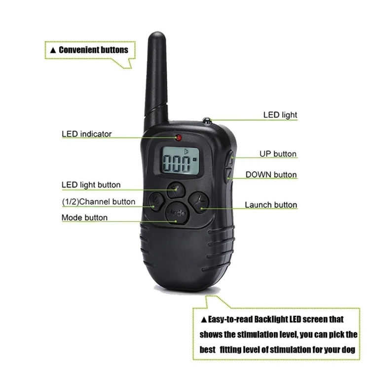 HC0010_12.webp Rechargeable and Waterproof 300m Remote Pet Dog Training Collar with LCD display - Image 13