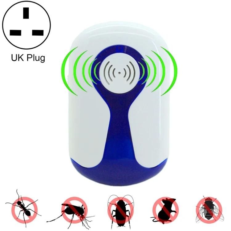 HC0015C.webp 3W Electronic Ultrasonic Anti Mosquito Rat Insect Pest Repeller with Light, US Plug, AC 90-240V - Image 1