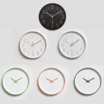 Home Office Room Modern Silent Non Ticking 12 inch Round Decorative Wall Quartz Clock - Image 2