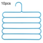 10pcs Multi-function 5 Layers Pants Scarf Silk Tie Plastic Clothes Hangers