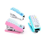 Deli Creative Stationery Geometry Stapler Colorful Fashion Stapler School Office Supplies Small, Size: 4.9*2.2cm, Random Color Delivery - Image 2