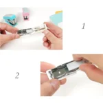 Deli Creative Stationery Geometry Stapler Colorful Fashion Stapler School Office Supplies Small, Size: 4.9*2.2cm, Random Color Delivery - Image 5