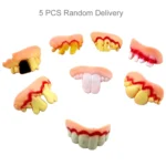 5 PCS Halloween Prank Funny Various Modelling Entire Scary Bucktooth Dentures Teeth Fake Braces for Party Club, Random Style Delivery - Image 3
