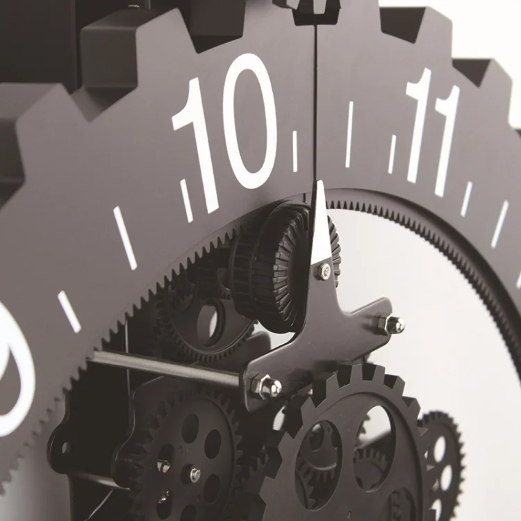 HC0264B_2.webp Home Simple European Style Triangular Mechanical Gears Wall Clock - Image 3
