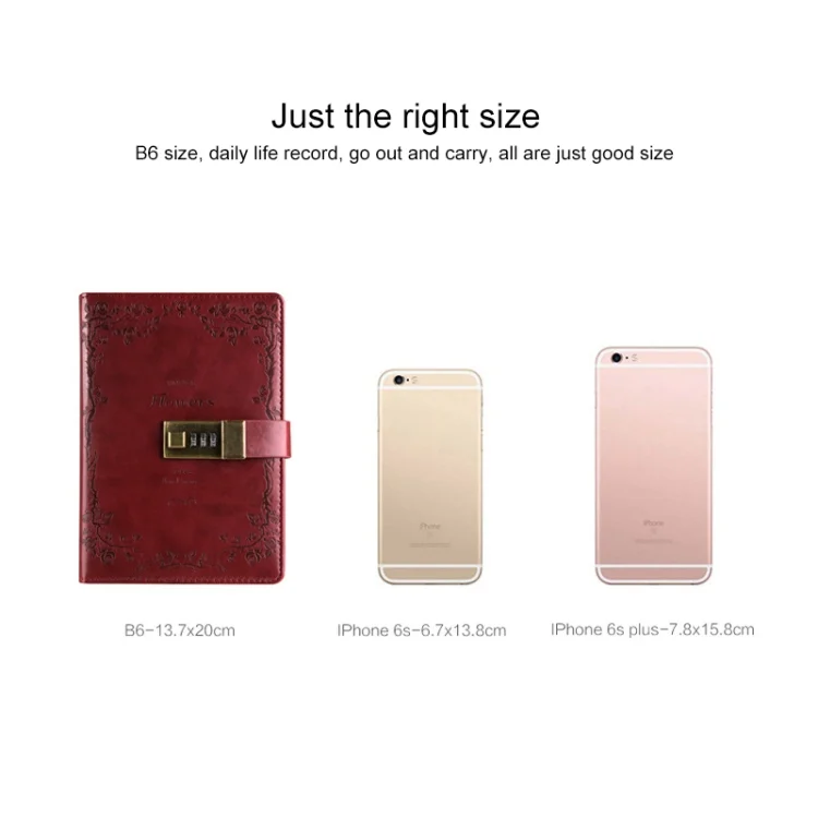 HC0272W_4.webp B6 Retro PU Cover Notebook Diary Book with Password Lock - Image 5