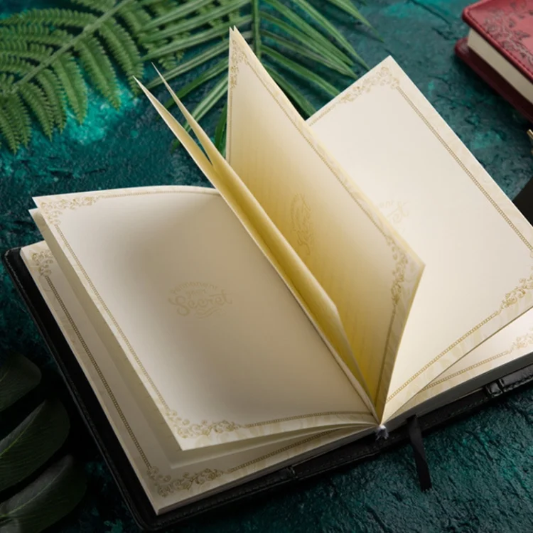 HC0272W_6.webp B6 Retro PU Cover Notebook Diary Book with Password Lock - Image 7