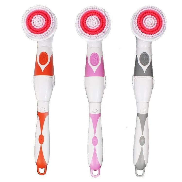 HC0461_B1.webp Multi-function Electric Waterproof Bath Cleansing Brush Long-handled Massage Brush, with 4 Brush Heads - Image 2