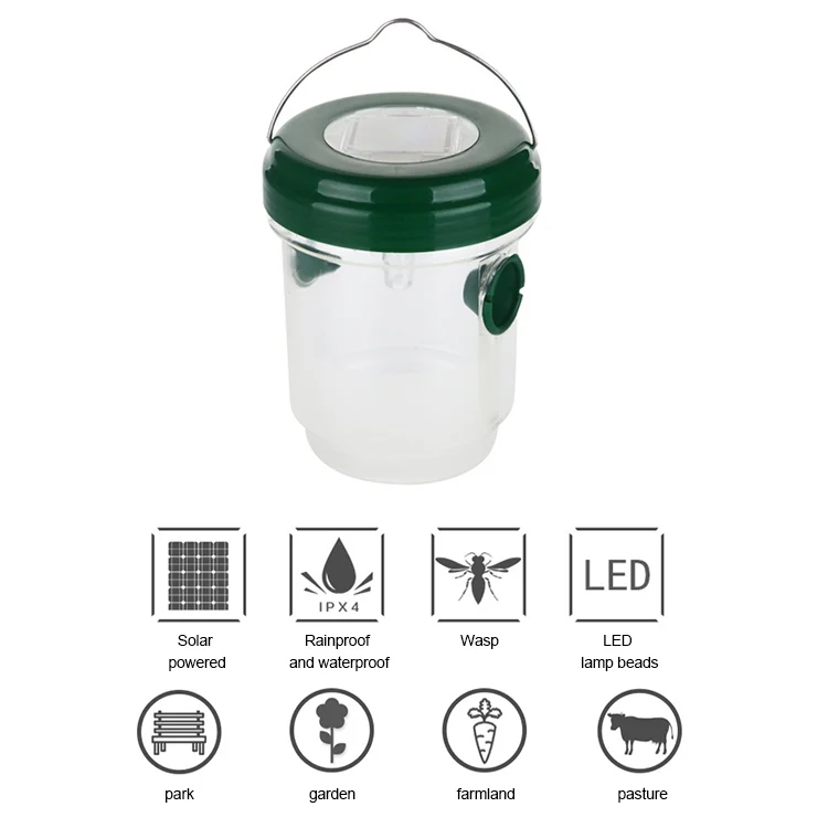 HC0463_4.webp Solar Powered LED Fly Bee Trap Catcher Insect Control Tool - Image 5