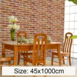 Horizontal Large Brick Creative 3D Stone Brick Decoration Wallpaper Stickers Bedroom Living Room Wall Waterproof Wallpaper Roll, Size: 45 x 1000cm