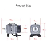 ACO-001 18W 38L/Min Electromagnetic Air Pump Compressor Seafood Fish Tank Increase Oxygen Air Flow Spliter, US Plug - Image 3