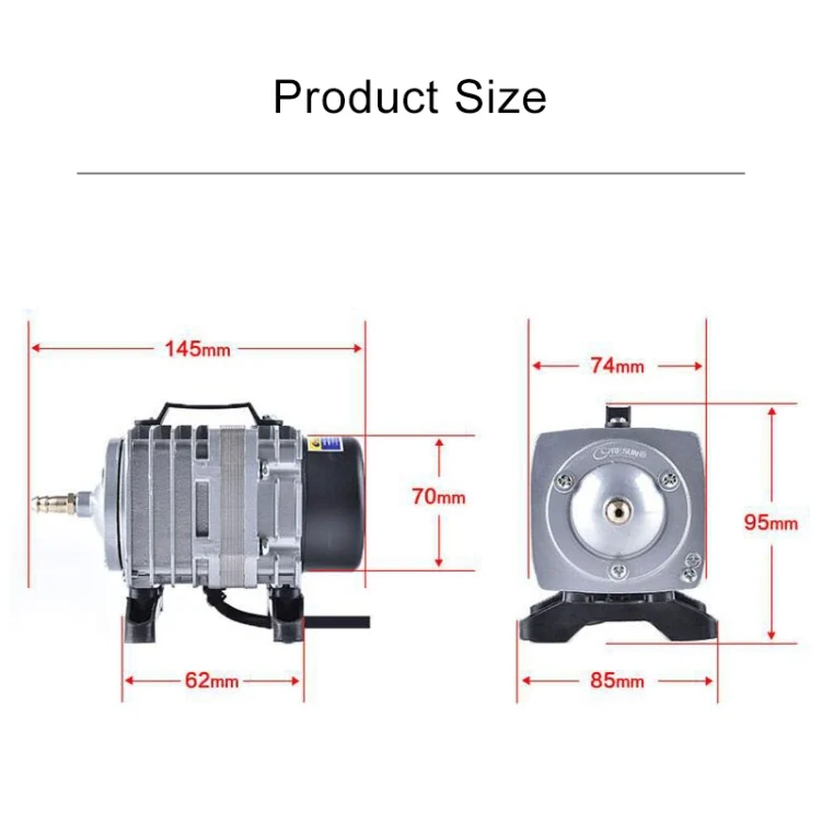 HC0650_2.webp ACO-001 18W 38L/Min Electromagnetic Air Pump Compressor Seafood Fish Tank Increase Oxygen Air Flow Spliter, US Plug - Image 3