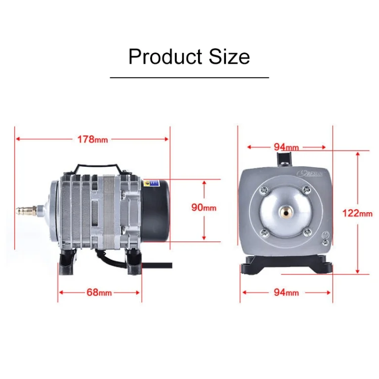 HC0656_2.webp ACO-003 35W 65L/Min Electromagnetic Air Pump Compressor Seafood Fish Tank Increase Oxygen Air Flow Spliter, US Plug - Image 3