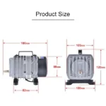 ACO-004 58W 75L/Min Electromagnetic Air Pump Compressor Seafood Fish Tank Increase Oxygen Air Flow Spliter, US Plug - Image 3
