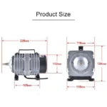 ACO-006 80W 88L/Min Electromagnetic Air Pump Compressor Seafood Fish Tank Increase Oxygen Air Flow Spliter, US Plug - Image 3