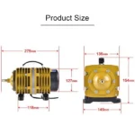 ACO-008A 160W 115L/Min Electromagnetic Air Pump Compressor Seafood Fish Tank Increase Oxygen Air Flow Spliter, US Plug - Image 3