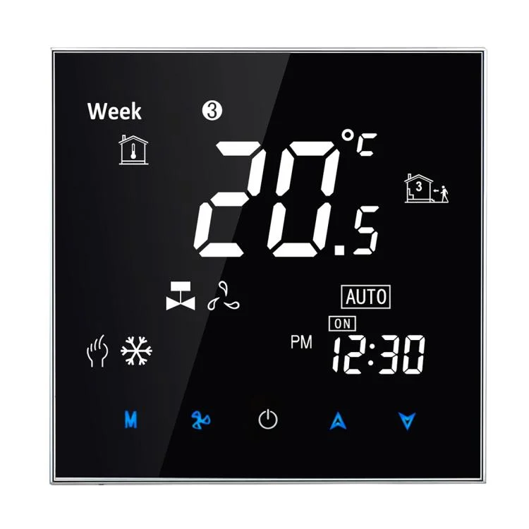 HC0729B.webp BAC-2000 Central Air Conditioning Type Touch LCD Digital 2-pipe Fan Coil Unit Room Thermostat, Display Fan Speed / Clock / Temperature / Time / Week / Heat etc. - Image 1