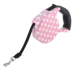 5m Pink Dot Pattern Flexible Retractable Dog / Cat Leash for Daily Walking - Image 2