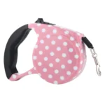 5m Pink Dot Pattern Flexible Retractable Dog / Cat Leash for Daily Walking - Image 3