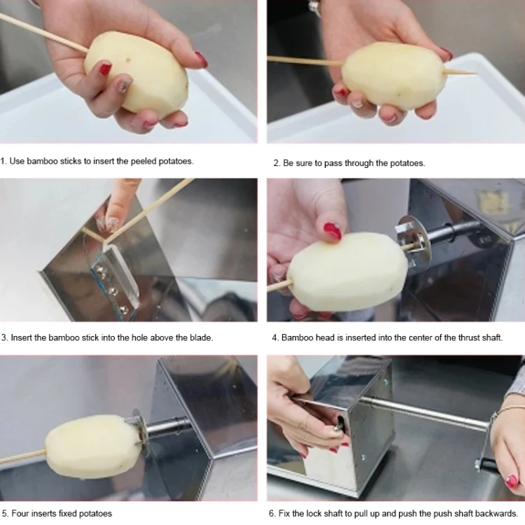 HC0902_3.webp Stainless Steel Manual Spiral Tornado Tower Hand Shake Potato Rotary Chips Twister Slicer Cutter - Image 4