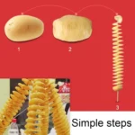 Stainless Steel Manual Spiral Tornado Tower Hand Shake Potato Rotary Chips Twister Slicer Cutter - Image 5