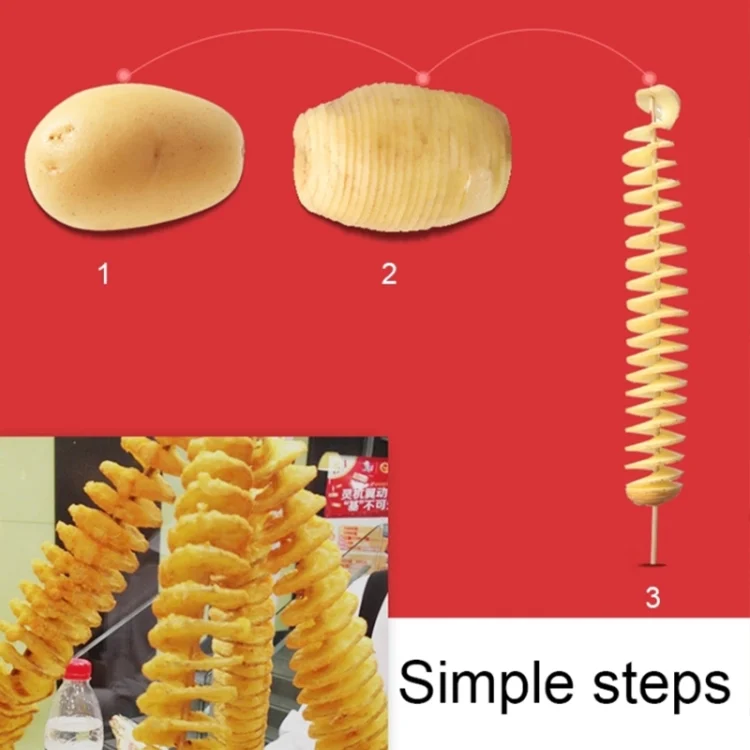 HC0902_4.webp Stainless Steel Manual Spiral Tornado Tower Hand Shake Potato Rotary Chips Twister Slicer Cutter - Image 5