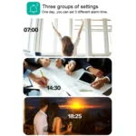 Modern 3D LED Sound Control Colorful Digital Alarm Clock Adjust Brightness Electronic Wall Glowing Hanging Clock with Remote Control - Image 11