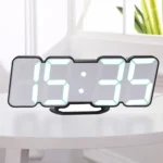 Modern 3D LED Sound Control Colorful Digital Alarm Clock Adjust Brightness Electronic Wall Glowing Hanging Clock with Remote Control - Image 13