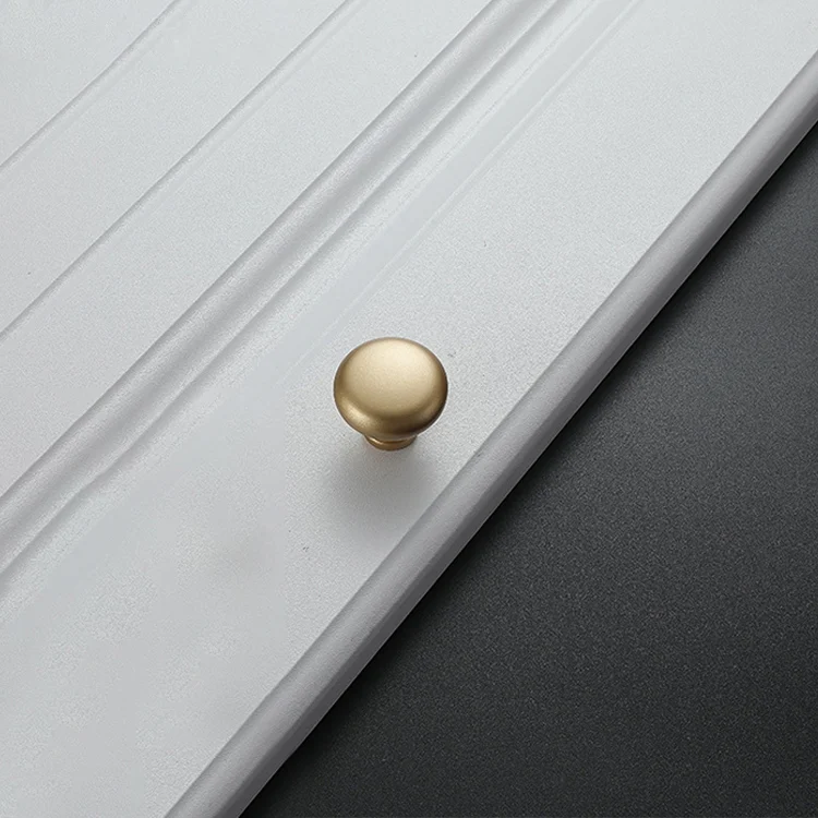 4203 Placer Gold Single Hole Solid Zinc Alloy Round Handle for Cabinet Wardrobe Drawer Door