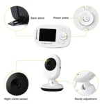 BM-SP820 2.4 inch LCD 2.4GHz Wireless Surveillance Camera Baby Monitor with 7-IR LED Night Vision, Two Way Voice Talk - Image 8