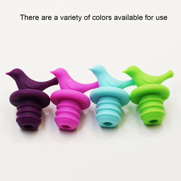 HC1160_4.webp 2pcs Creative Bird Style Silicone Wine Beer Condiments Bottle Stopper Random Color Delivery - Image 5