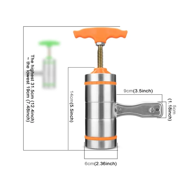 HC1176E_3.webp 3 Molds Household Manually Small Stainless Steel Pressing Style Handhold Noodle Machine - Image 5